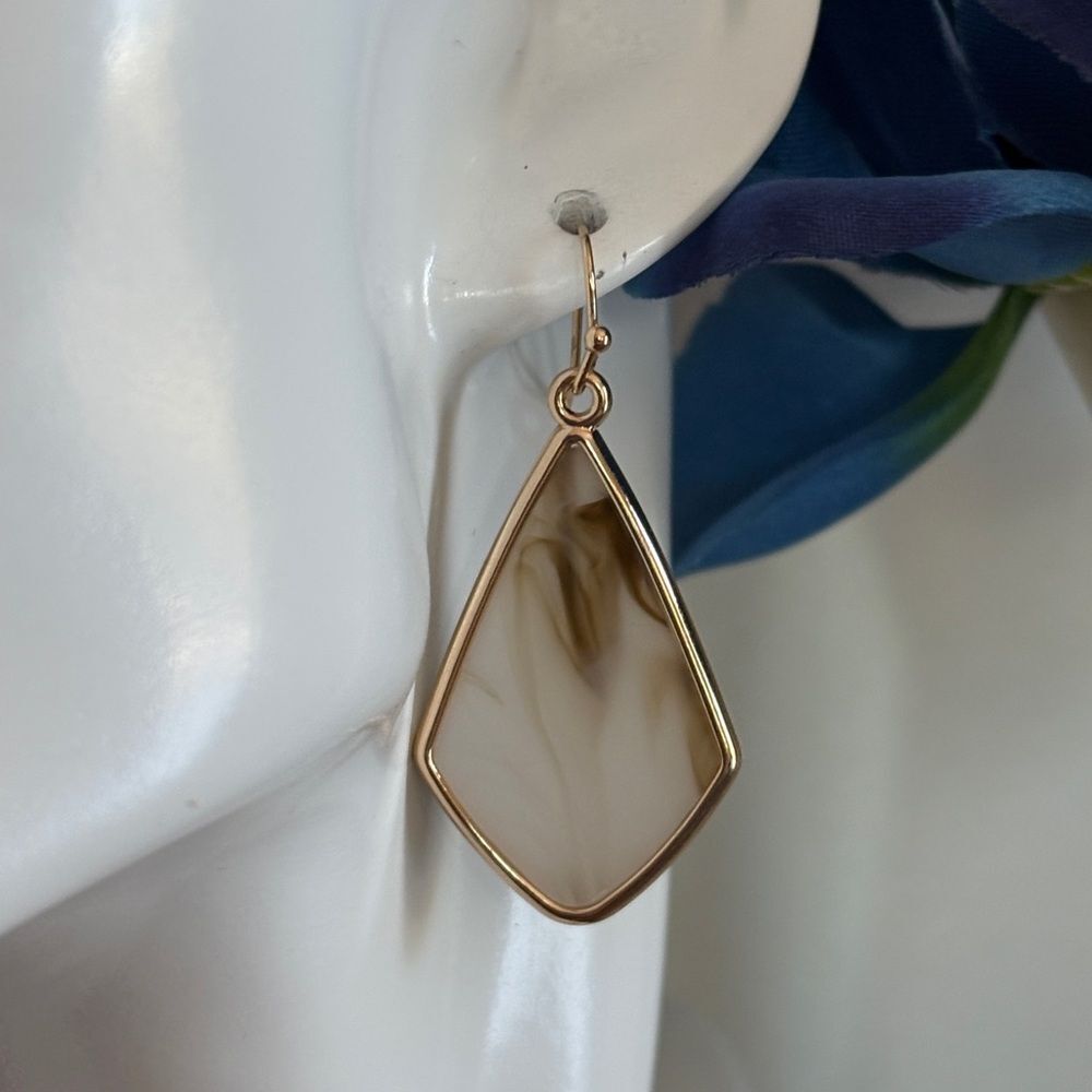Marble Gold-Tone Earrings